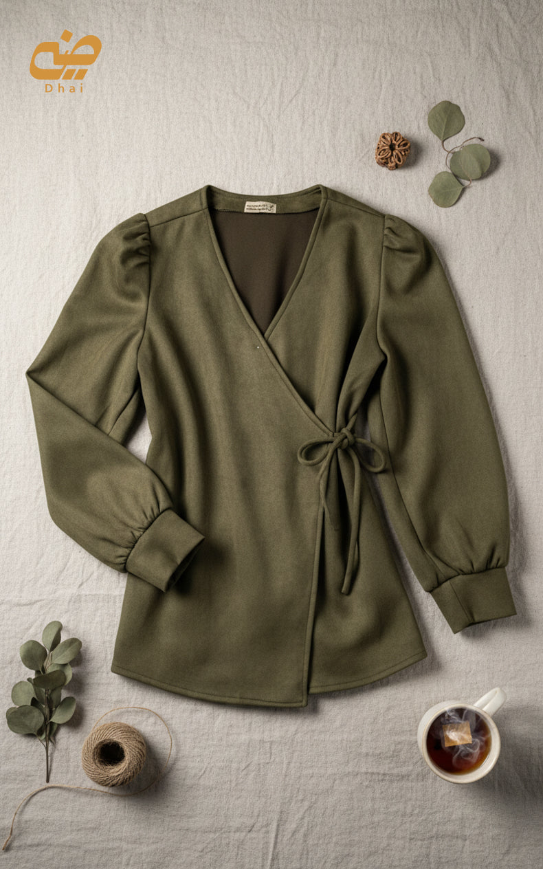 Olive Green wrap suit