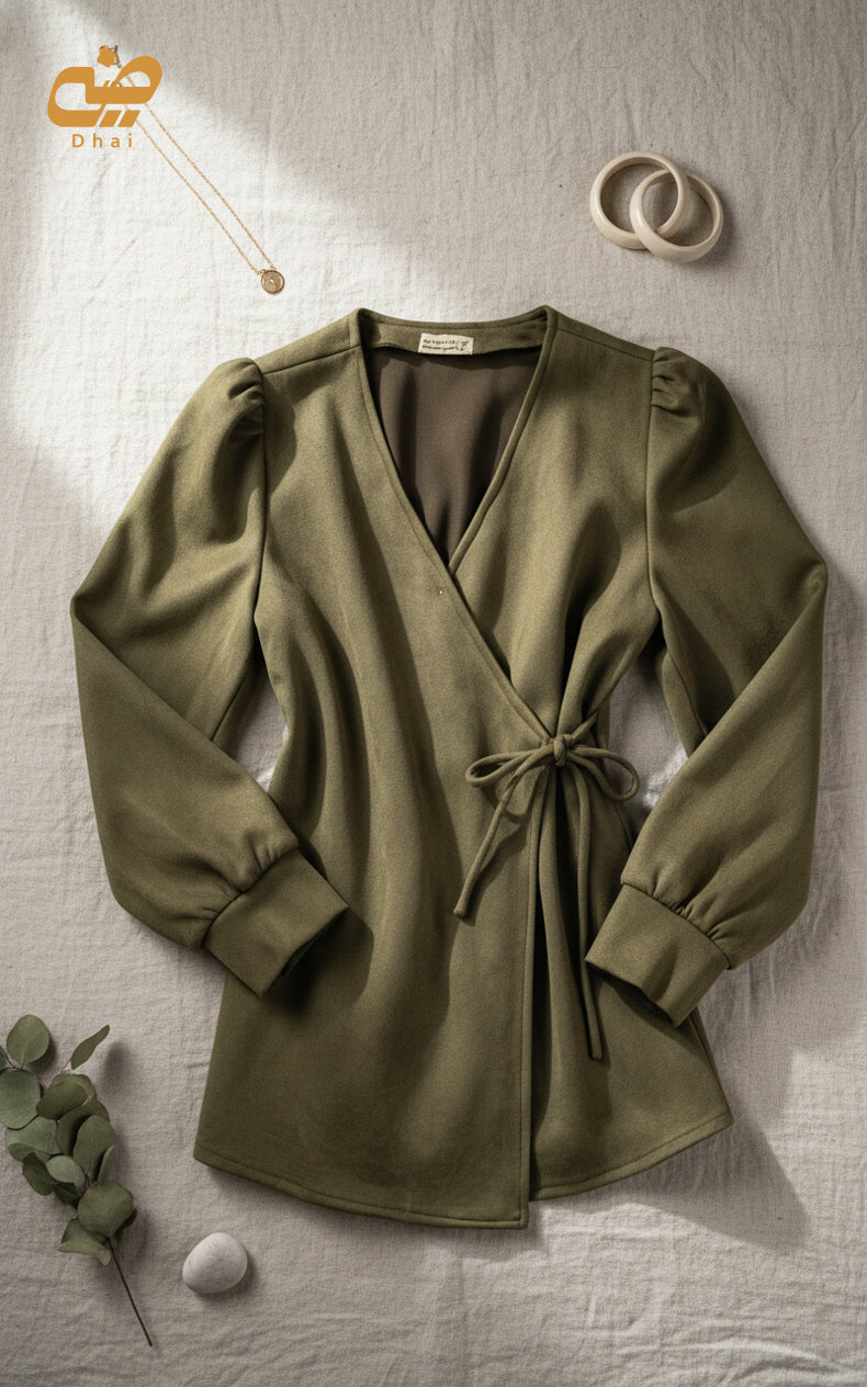 Olive Green wrap suit