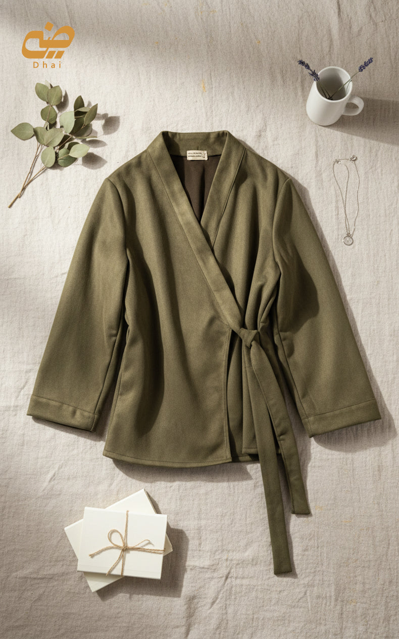 Olive Green wrap suit
